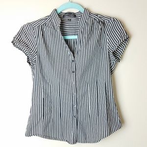 Express Design Studio Striped Button Up Top